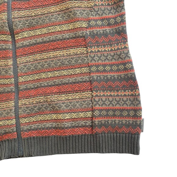 Vintage Woolrich Fair Isle Zip Cardigan Sz L Rust Brown Fall Grannycore Country - Picture 11 of 14